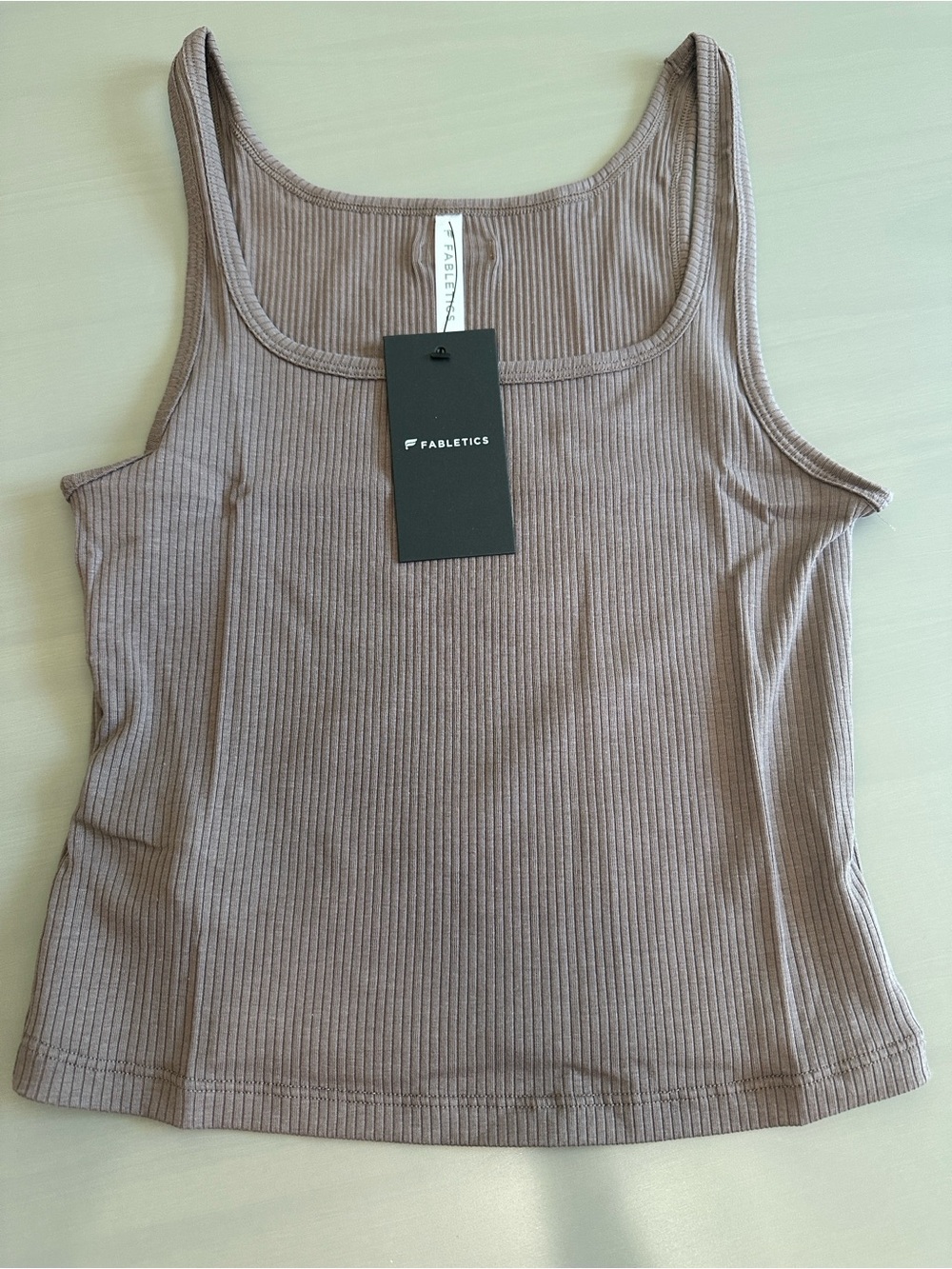 Fabletics Modal Rib Cropped Tank- Desert Shadow - Picture 5 of 7